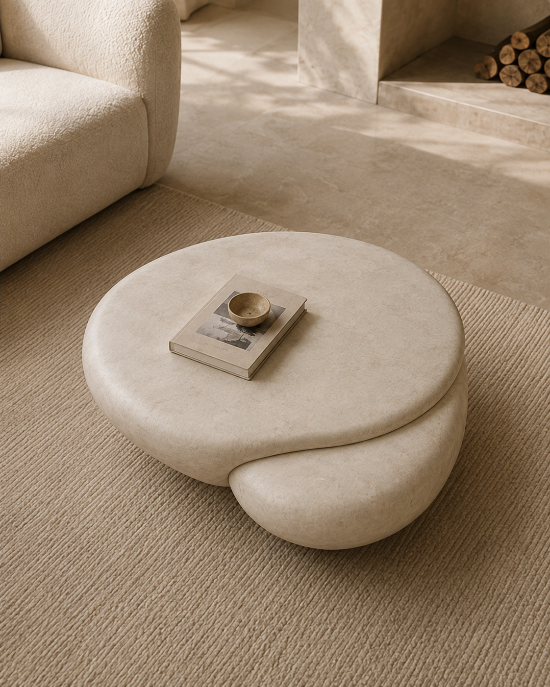Overhead angle of the Sculpted Duo coffee table