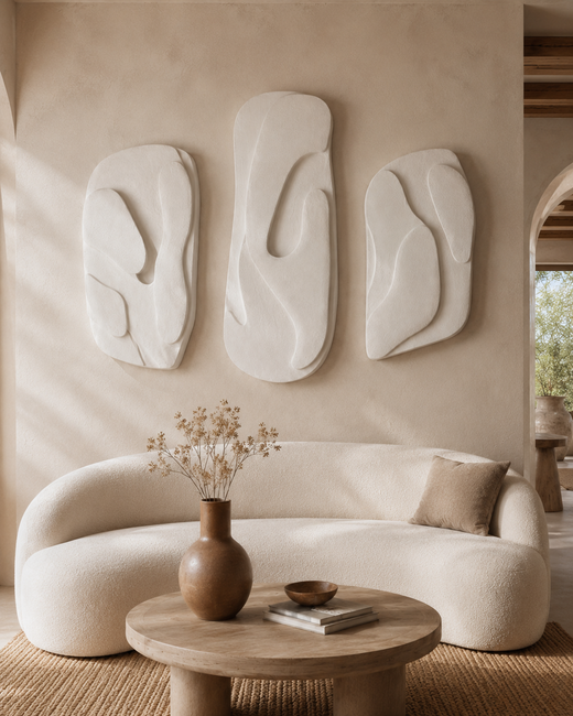 Organic Triptych Wall Panel Set of 3