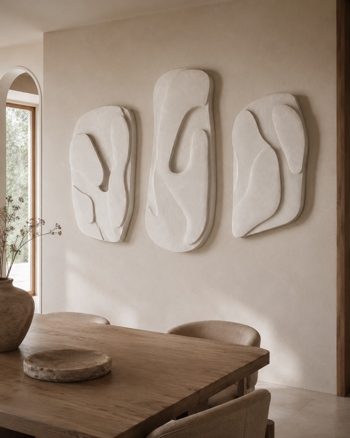 Organic Triptych Wall Panel Set of 3