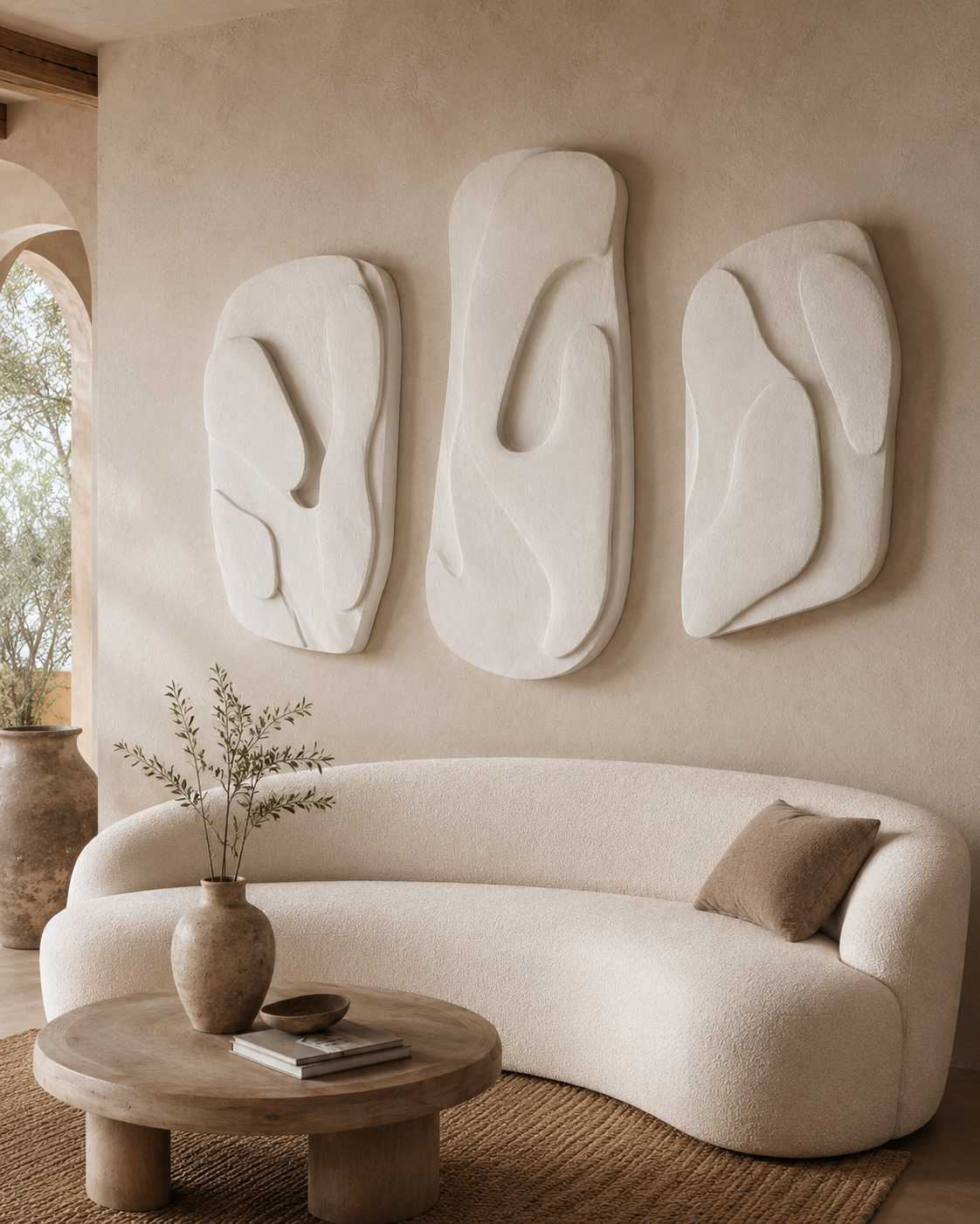 Organic Triptych Wall Panel Set of 3