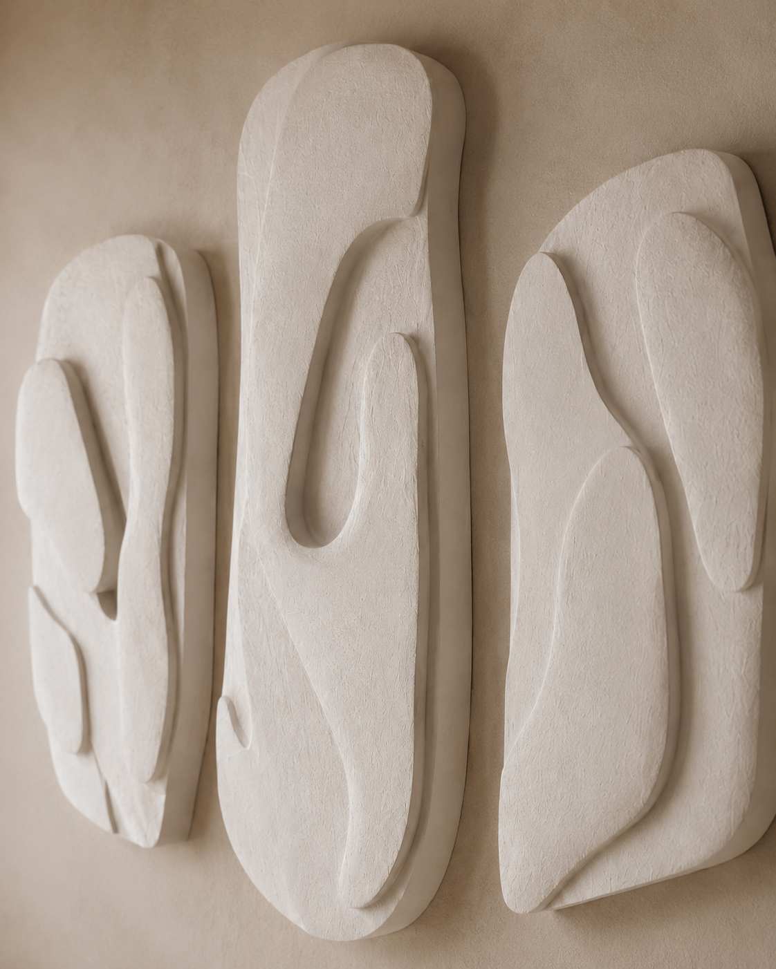 Organic Triptych Wall Panel Set of 3
