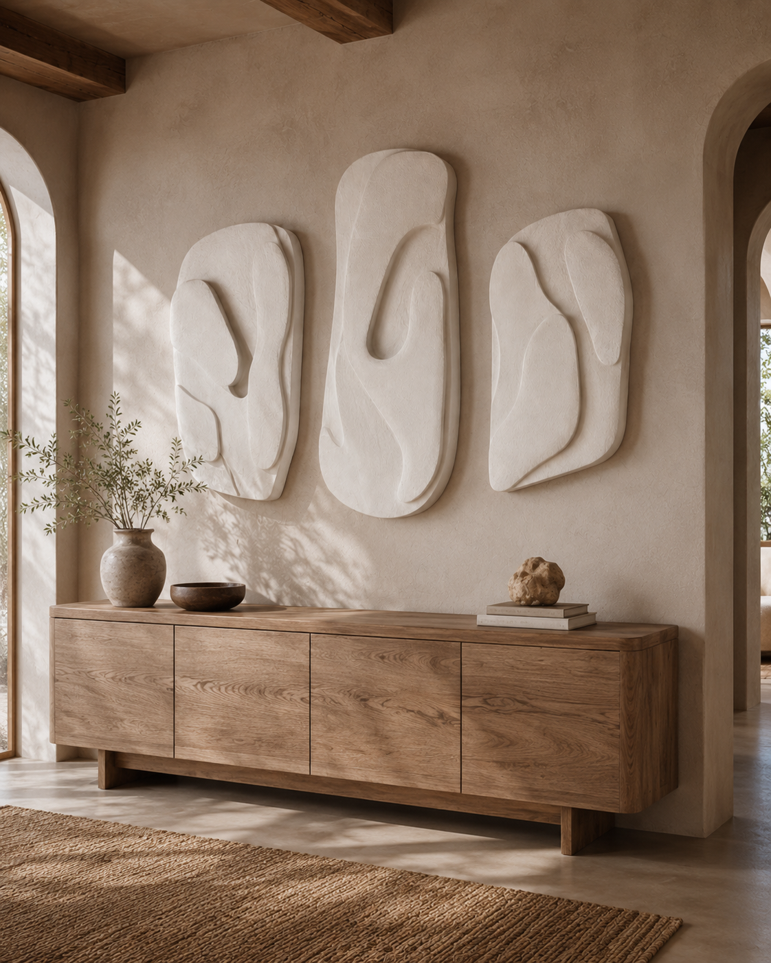 Organic Triptych Wall Panel Set of 3