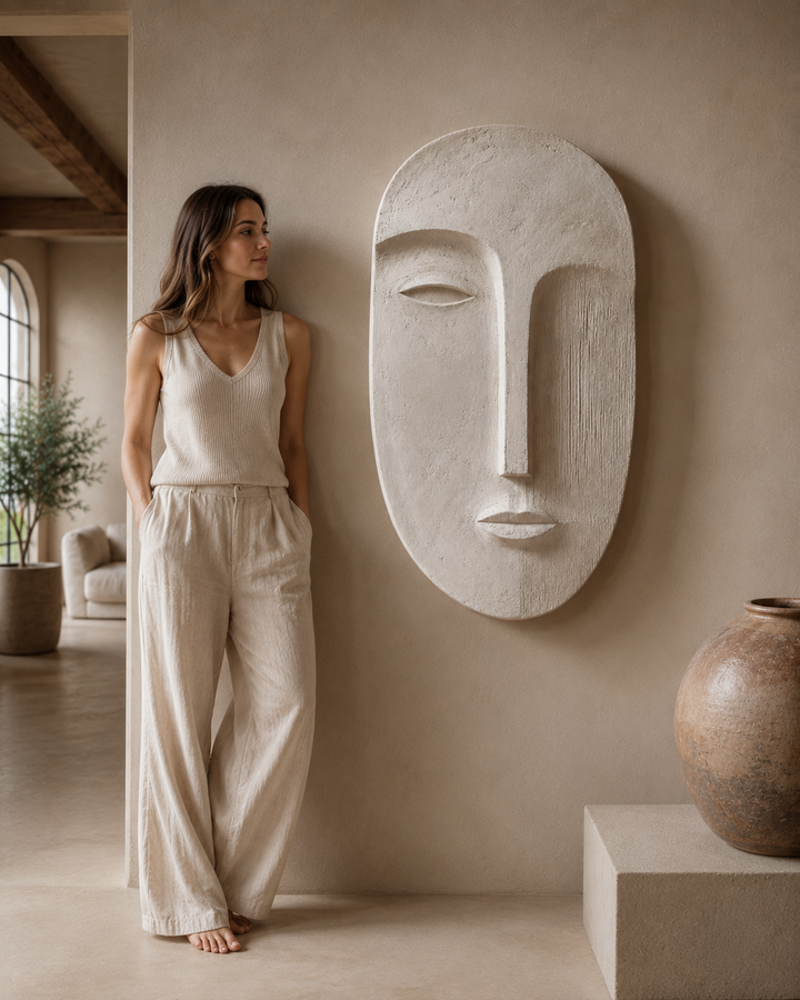 Carved Face Wall Panel