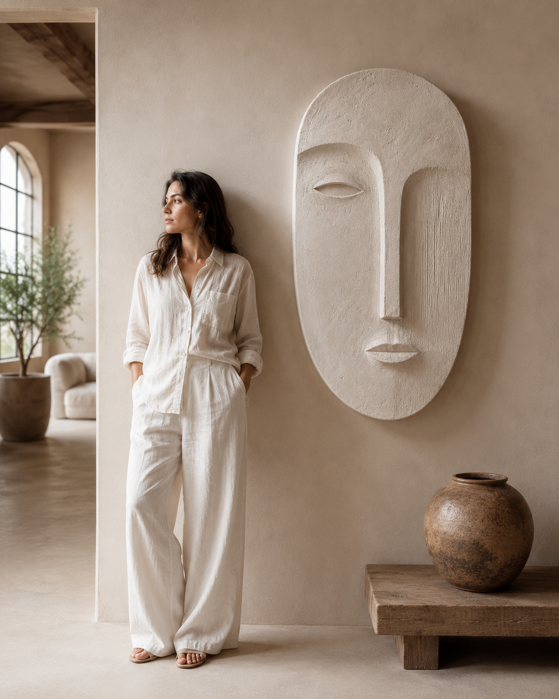 Carved Face Wall Panel