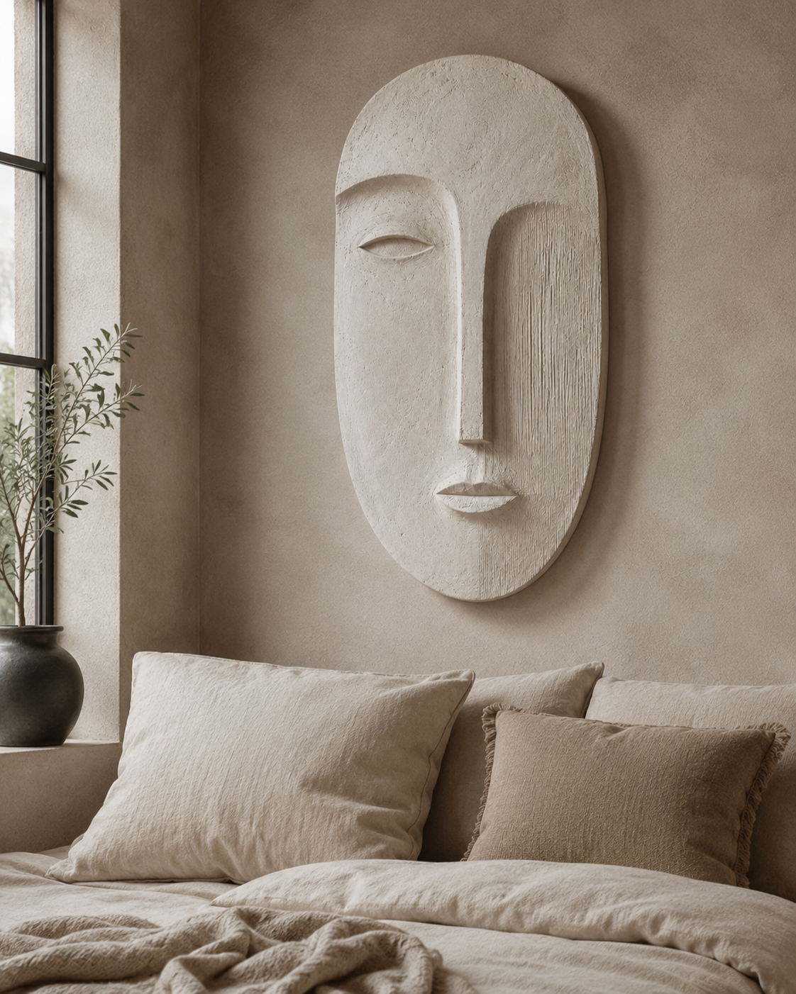 Carved Face Wall Panel