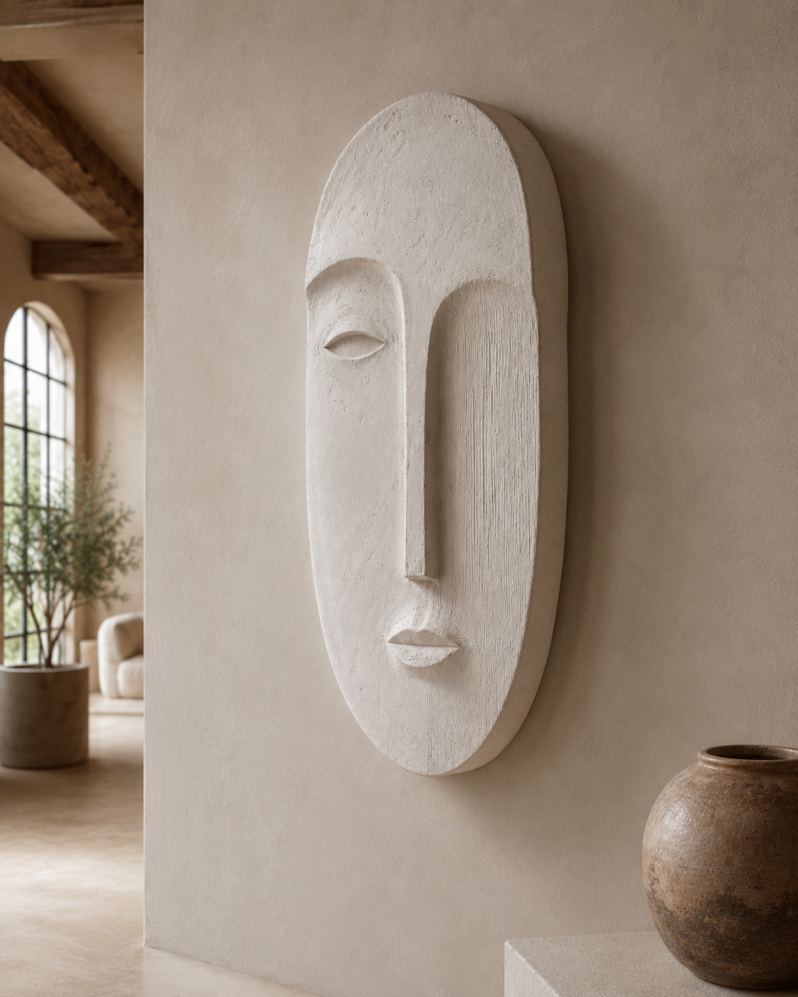 Carved Face Wall Panel