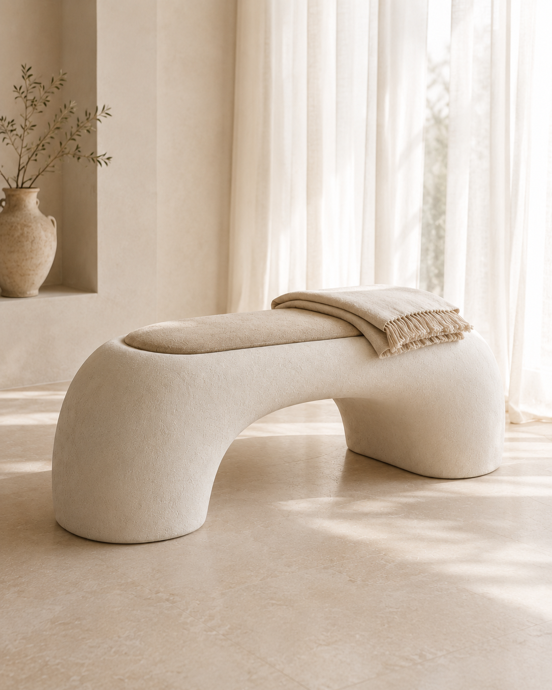Organic Loop Sculptural Bench