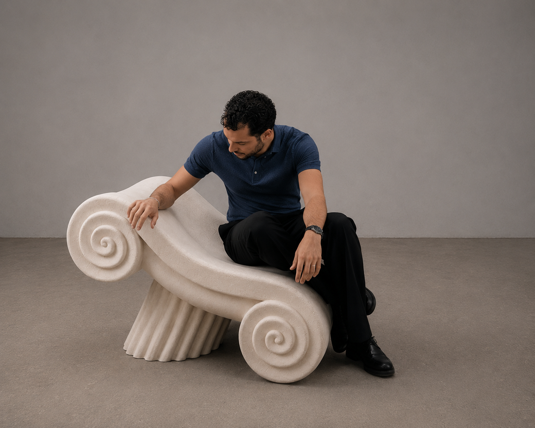A sculptural lamp, first illumination