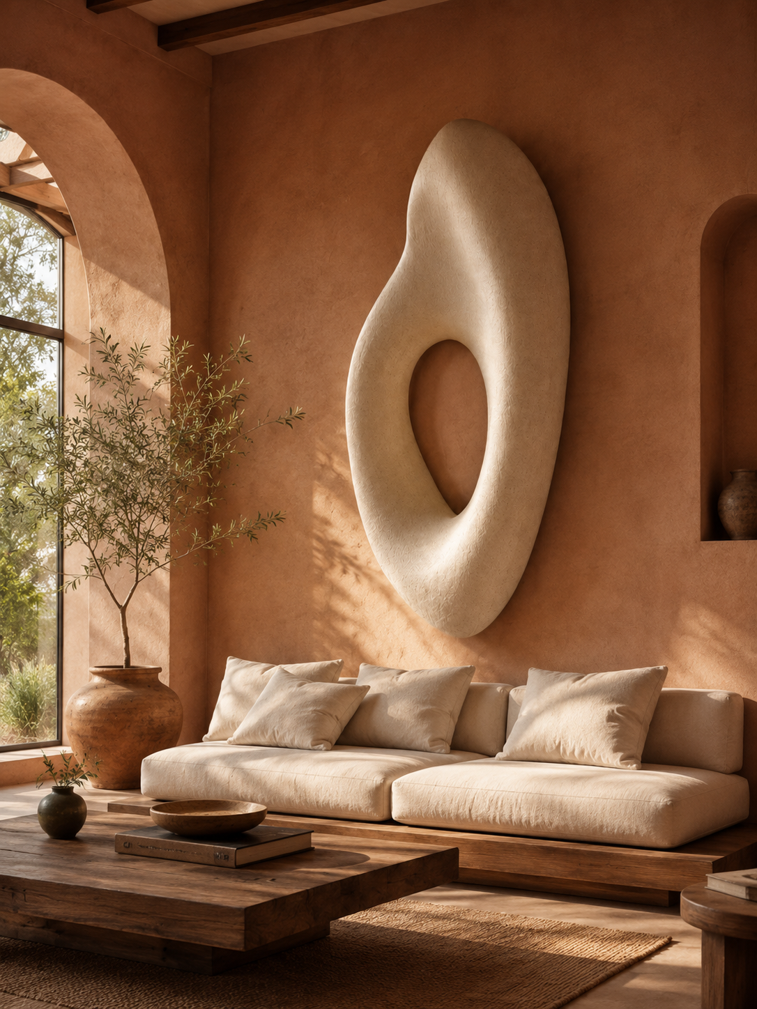 Forma Void – Large Organic Plaster Wall Sculpture