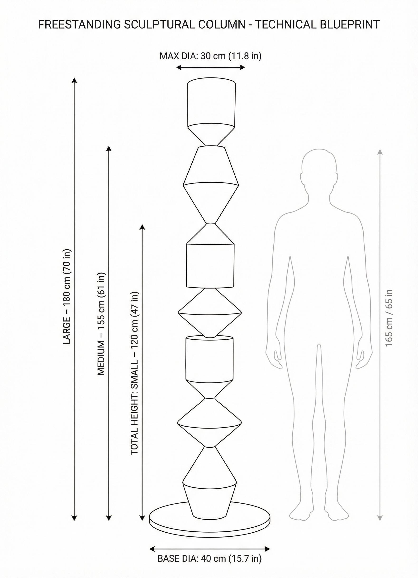 Large Modern Sculptural Totem - Minimalist Organic Art Column Handmade Plaster Coated Art Object