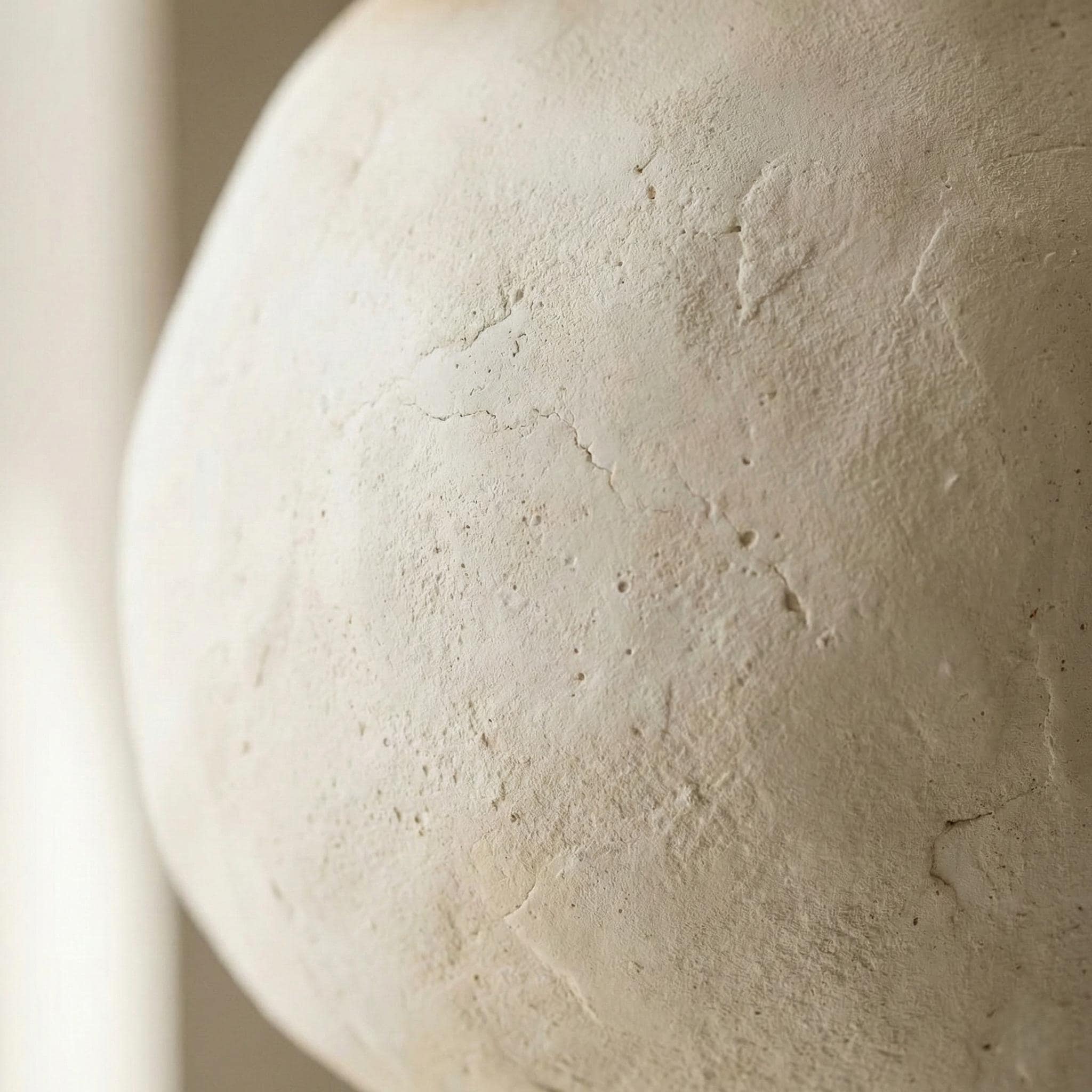 Minimal Sculptural Totem Floor Decor – Handmade Plaster Coated Styrofoam Sculpture – Modern Organic Art Object