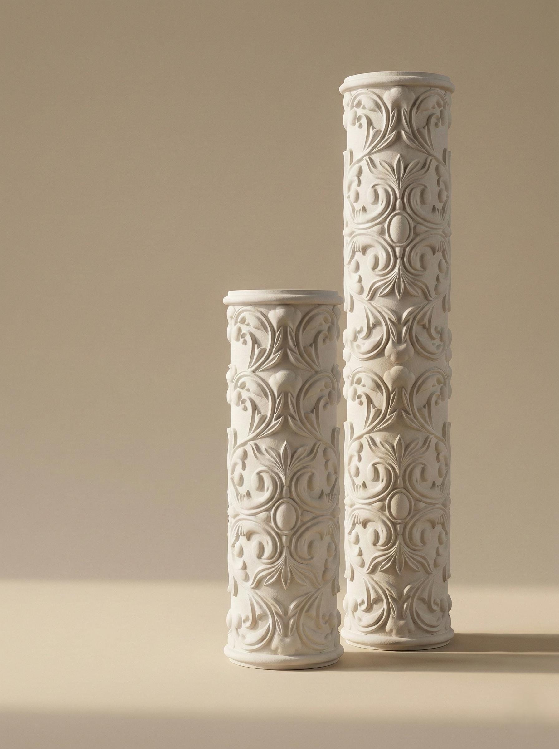 Handcrafted Sculptural Column Interior Decor – Architectural Mineral Plaster Totem – Statement Piece