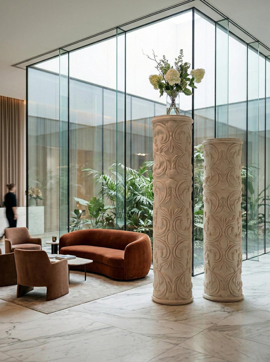 Handcrafted Sculptural Column Interior Decor – Architectural Mineral Plaster Totem – Statement Piece