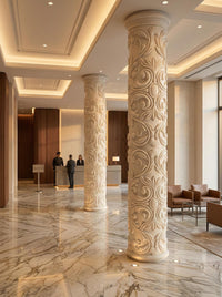 Handcrafted Sculptural Column Interior Decor – Architectural Mineral Plaster Totem – Statement Piece