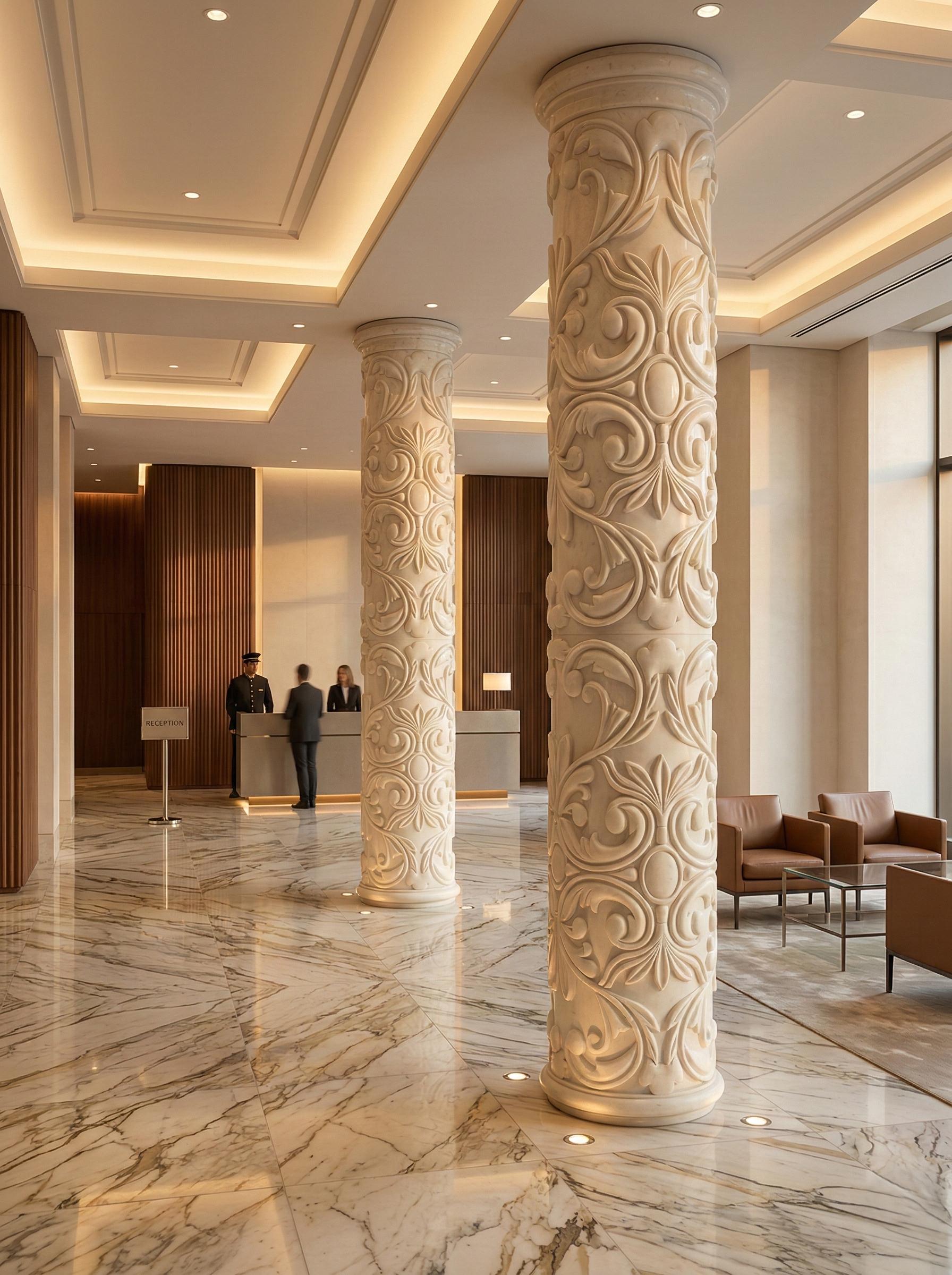 Handcrafted Sculptural Column Interior Decor – Architectural Mineral Plaster Totem – Statement Piece