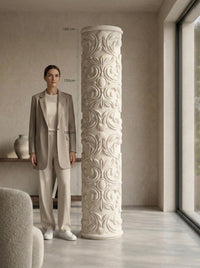 Handcrafted Sculptural Column Interior Decor – Architectural Mineral Plaster Totem – Statement Piece