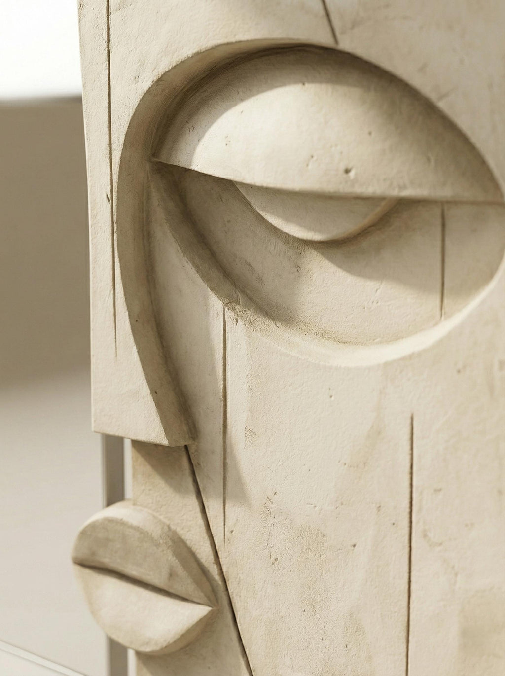 Sculptural Plaster Wall Mirror – Handmade Wabi Sabi Wall Art