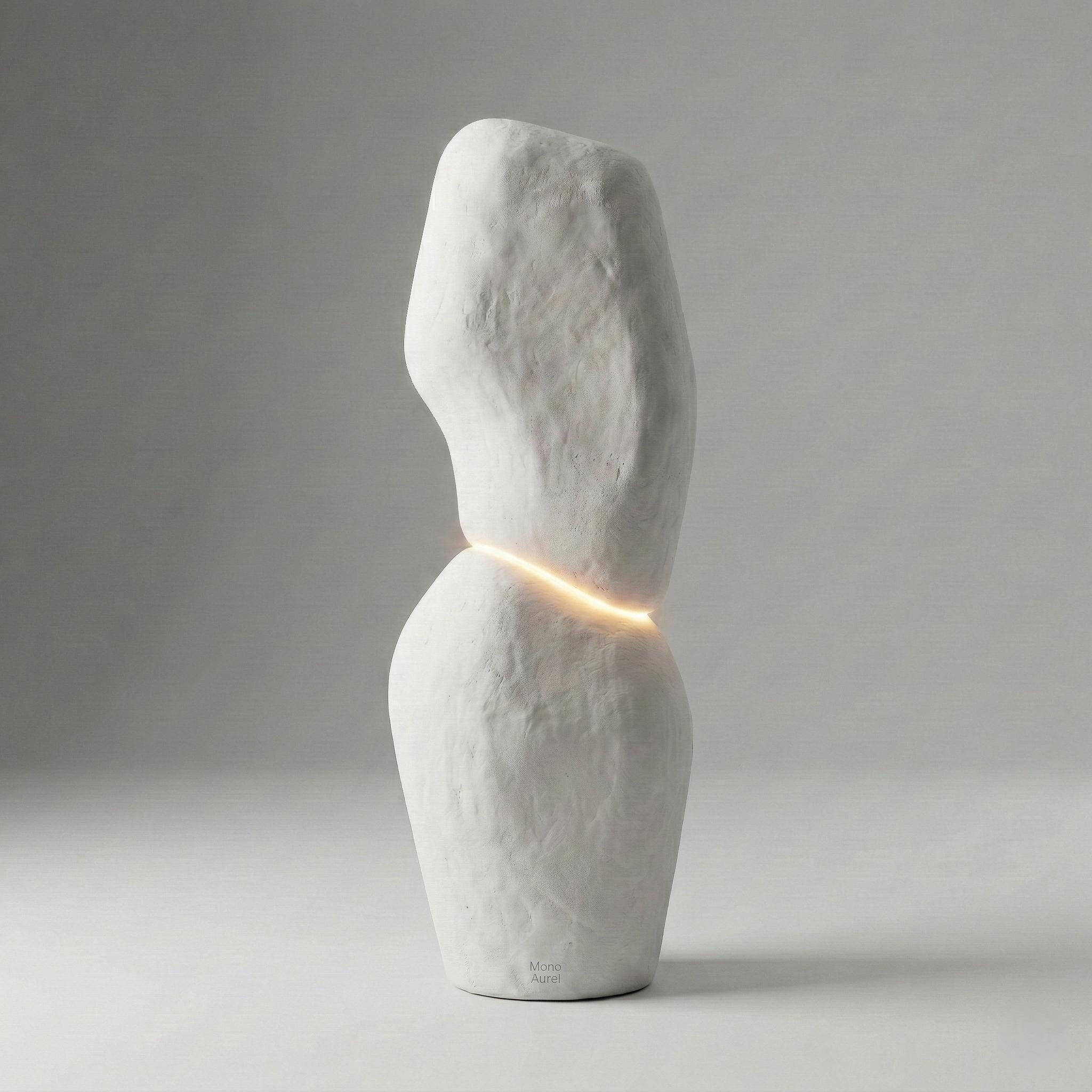 Sculptural Plaster Floor Lamp, Organic Totem Light, Handmade Minimalist Lamp, Concrete Style Home Decor