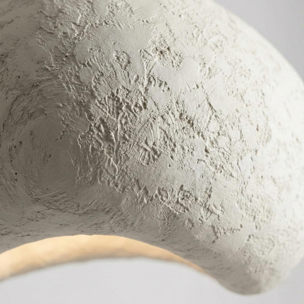 Handcrafted Sculptural Plaster Arc Floor Lamp  – Modern Wabi Sabi Lighting