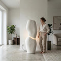 Sculptural Plaster Floor Lamp, Organic Totem Light, Handmade Minimalist Lamp, Concrete Style Home Decor