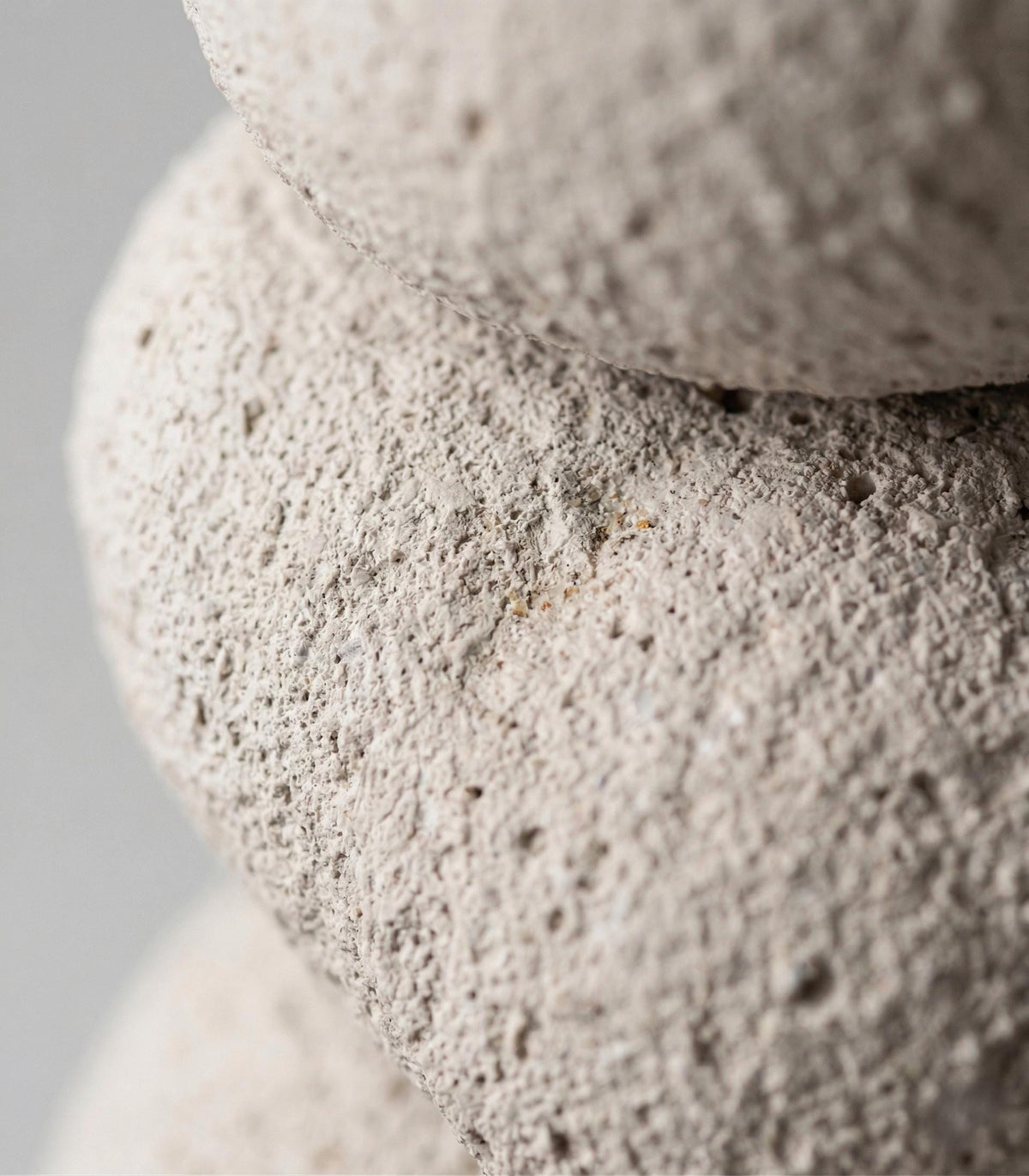 Plaster Stone-Look Floor Lamp — a handmade sculptural floor lamp with a textured mineral plaster stone finish, 160–180 cm