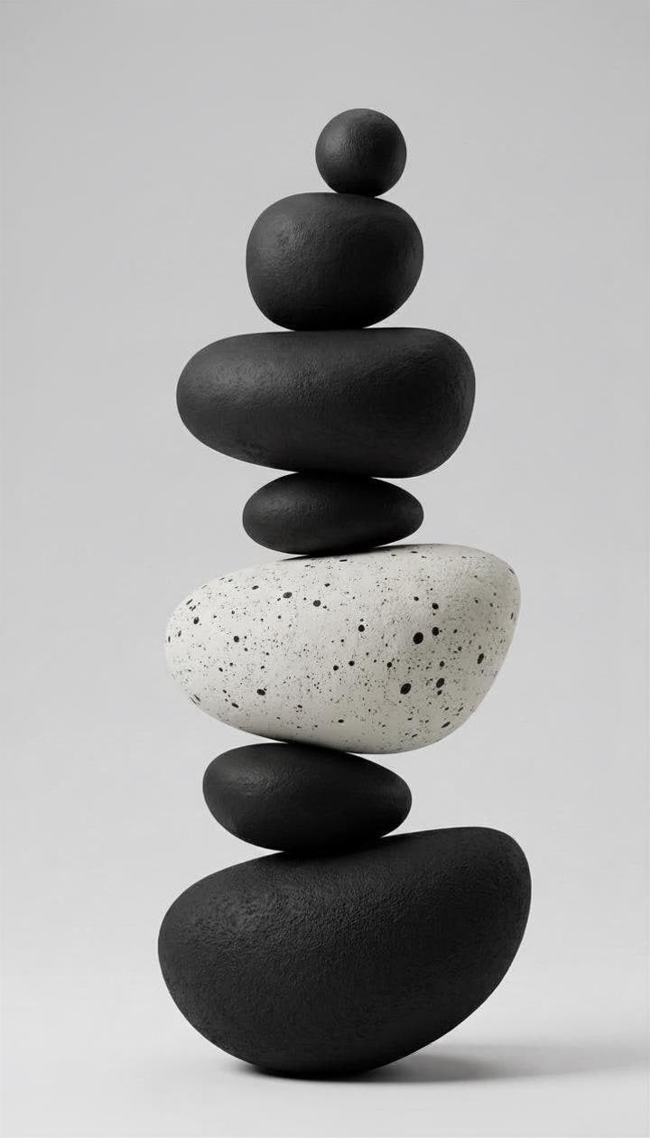Handcrafted Stone Look Totem Sculpture, Wabi Sabi Organic Floor Decor (180 cm)