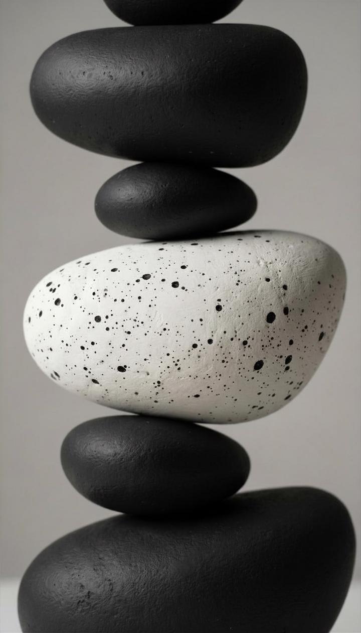 Handcrafted Stone Look Totem Sculpture, Wabi Sabi Organic Floor Decor (180 cm)