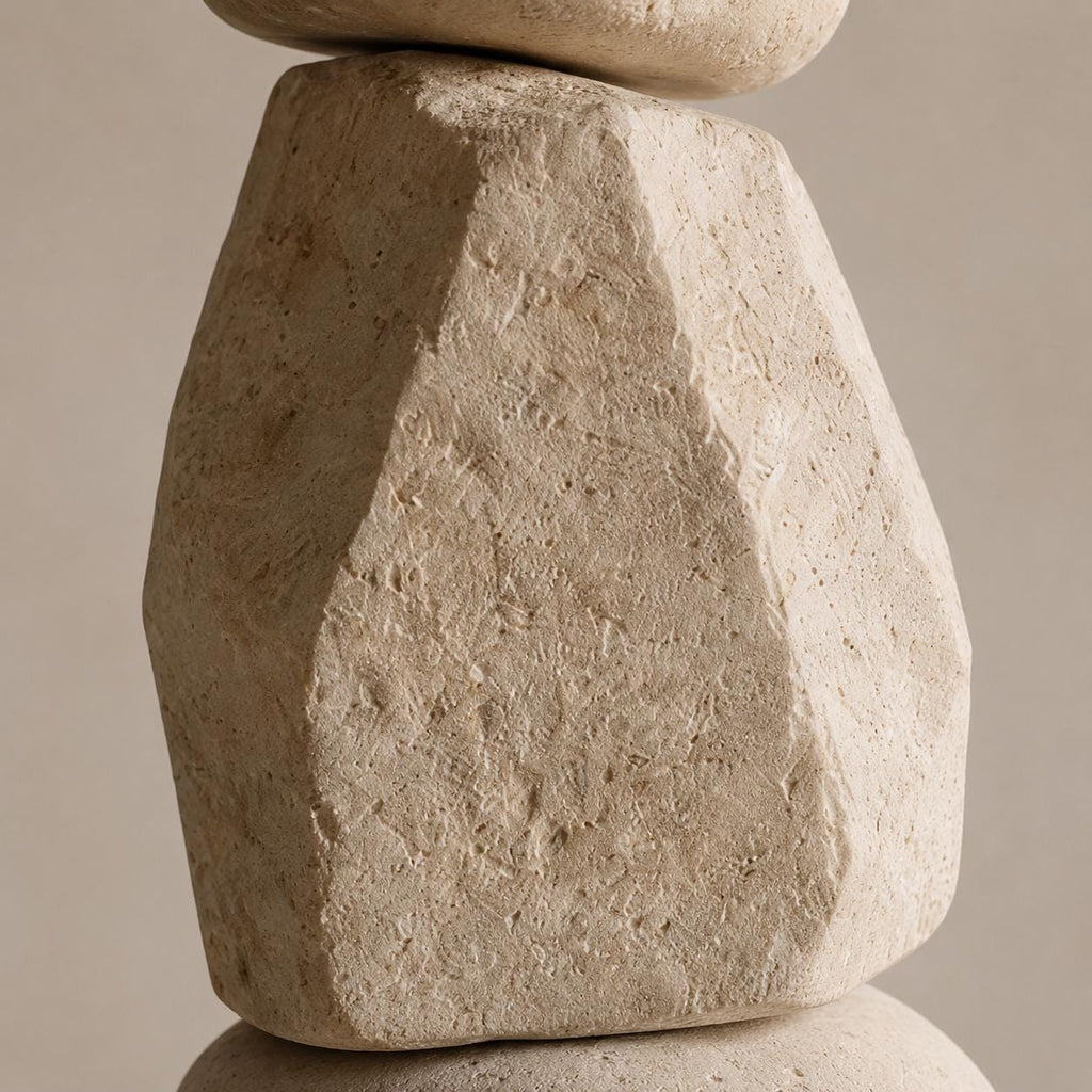 Large Sculptural Totem Floor Decor, Stone Look Wabi Sabi Foam Sculpture