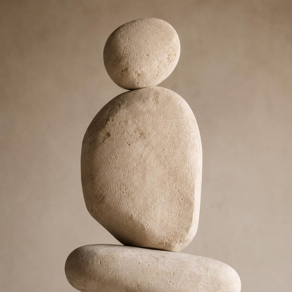 Large Sculptural Totem Floor Decor, Stone Look Wabi Sabi Foam Sculpture