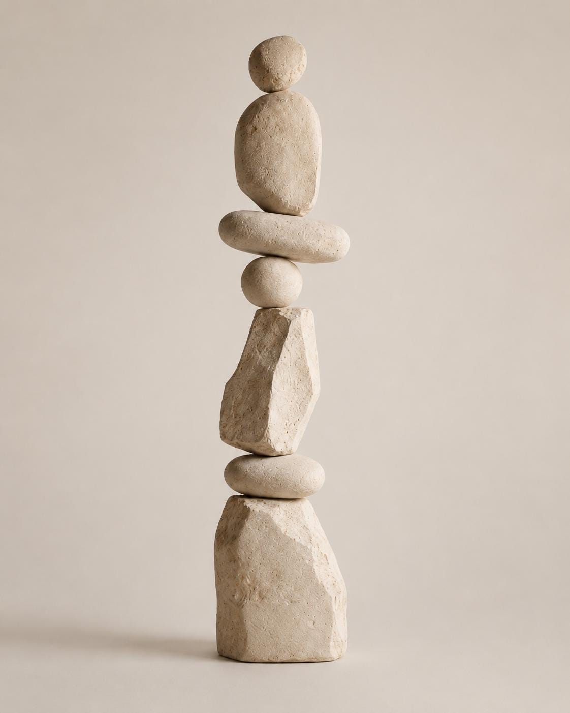 Large Sculptural Totem Floor Decor, Stone Look Wabi Sabi Foam Sculpture