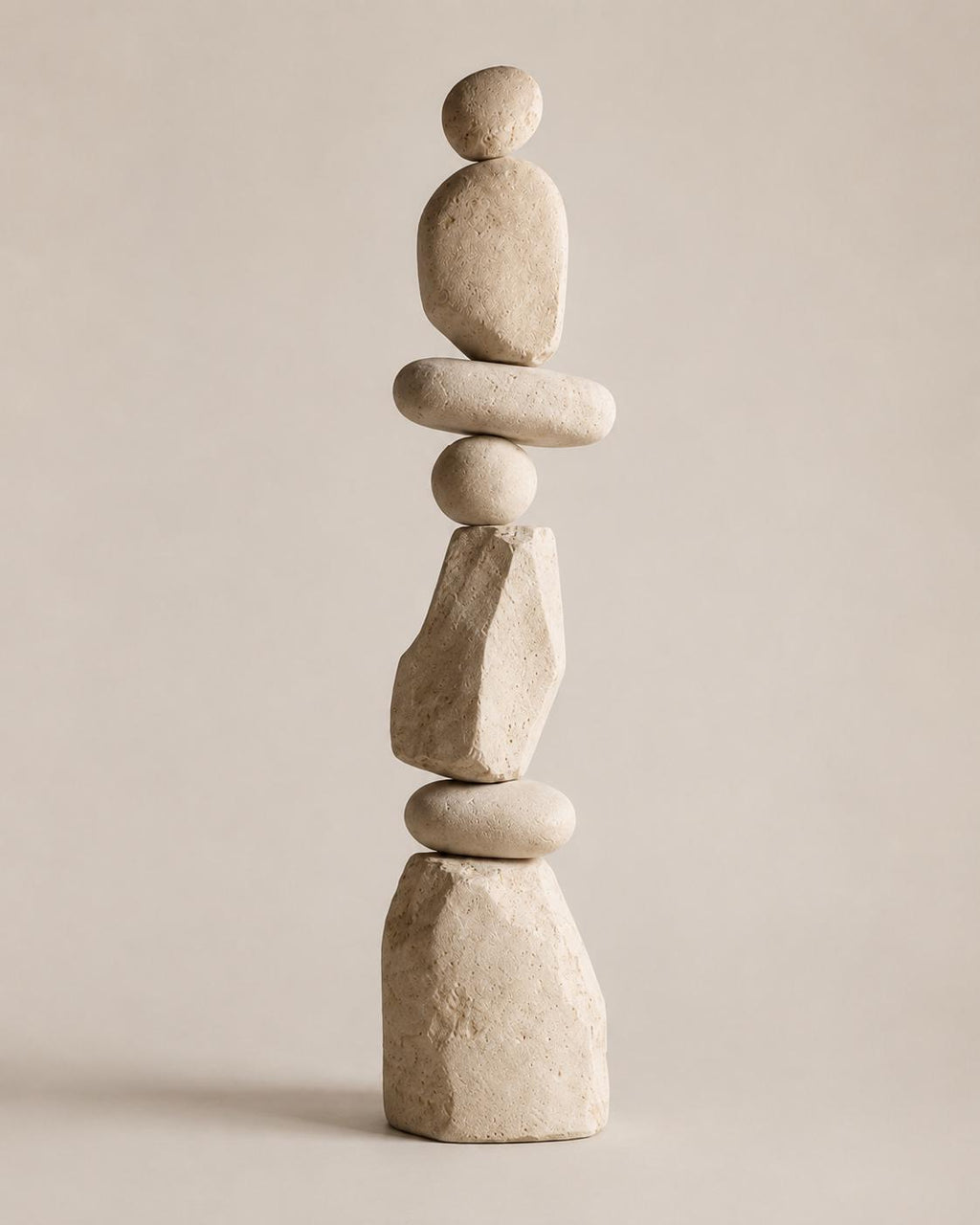 Large Sculptural Totem Floor Decor, Stone Look Wabi Sabi Foam Sculpture