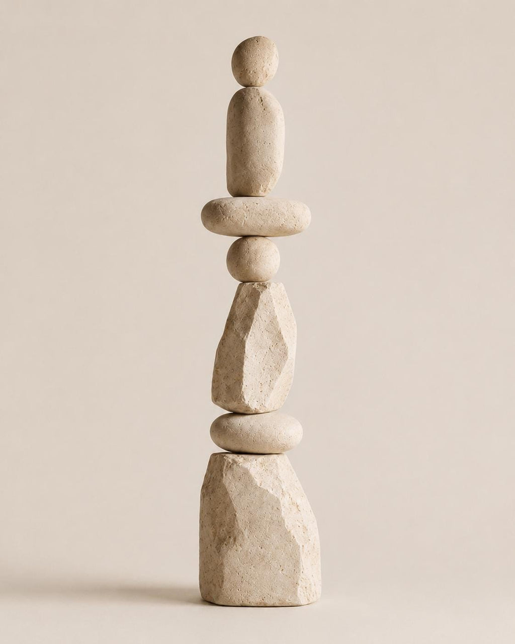 Large Sculptural Totem Floor Decor, Stone Look Wabi Sabi Foam Sculpture