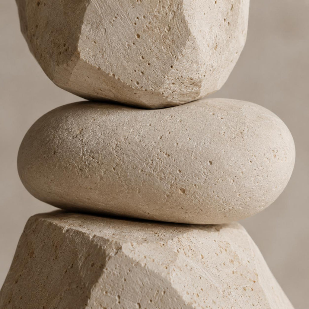 Large Sculptural Totem Floor Decor, Stone Look Wabi Sabi Foam Sculpture