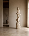 Large Sculptural Totem Floor Decor, Stone Look Wabi Sabi Foam Sculpture