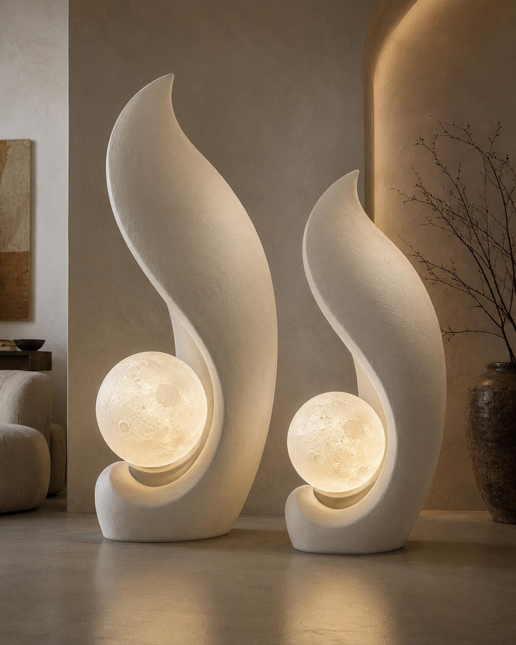 Illuminated Sculptural Art Object | Modern Sculptural Floor Lamp | Large Decor 71 Inches