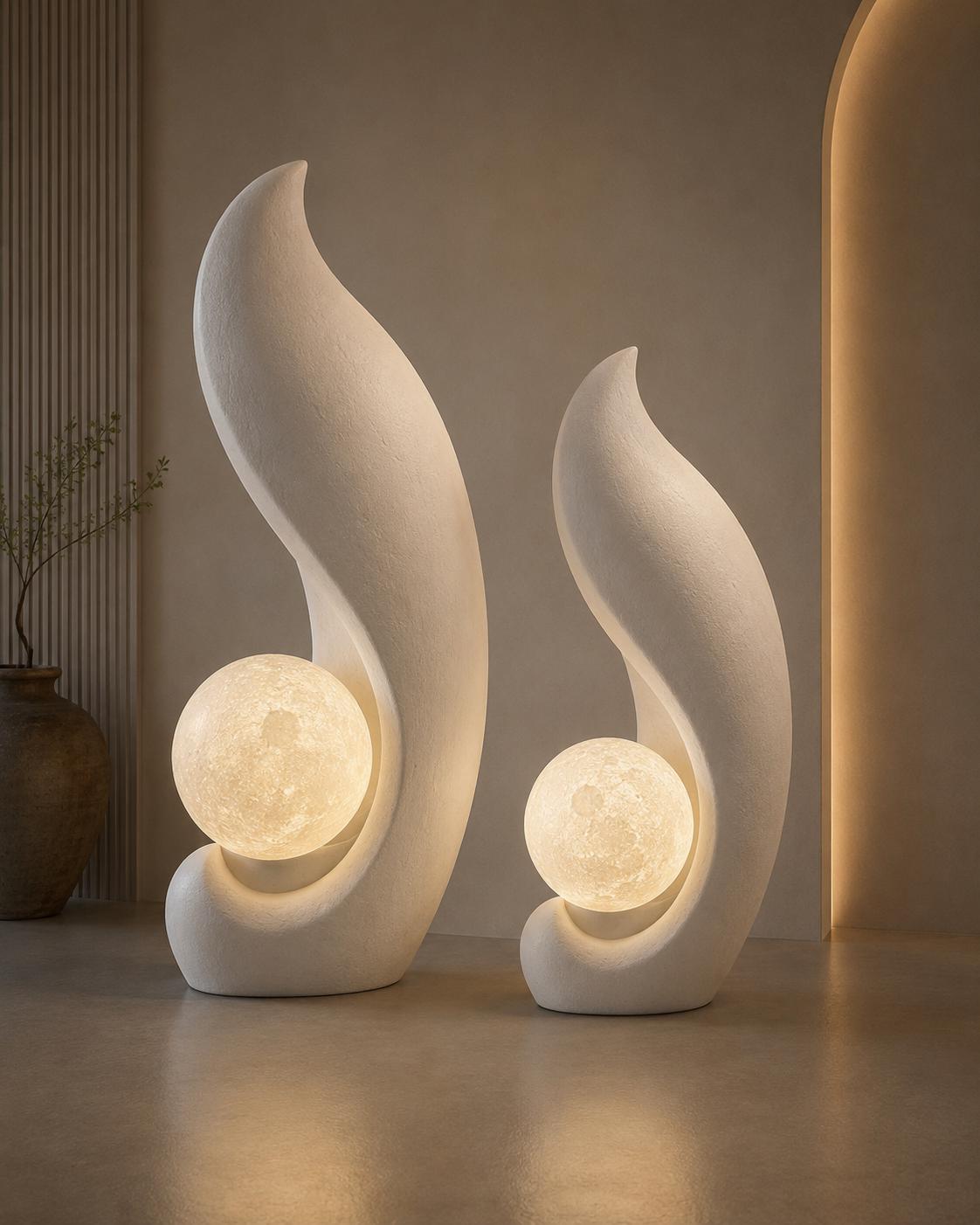 Illuminated Sculptural Art Object | Modern Sculptural Floor Lamp | Large Decor 71 Inches