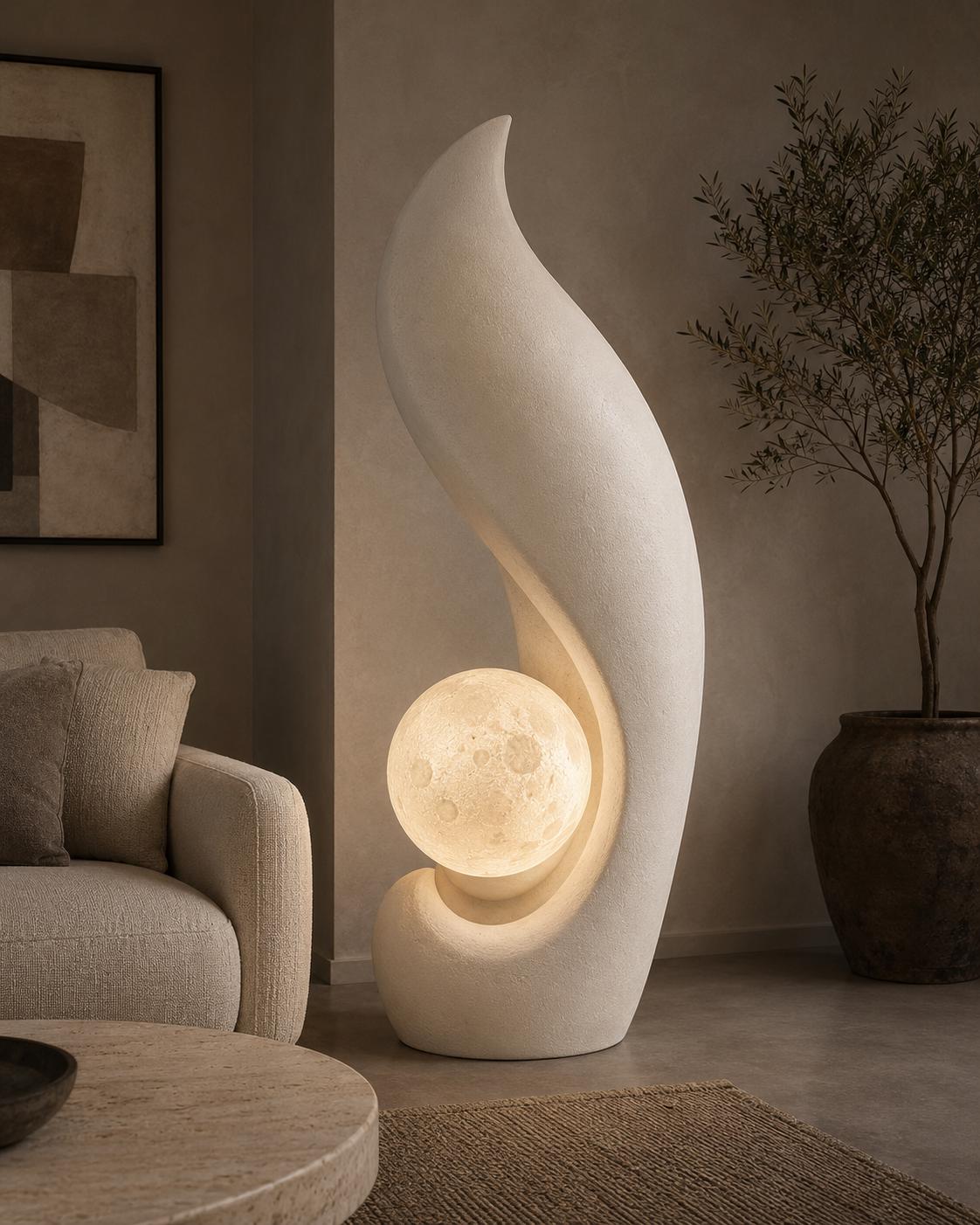 Illuminated Sculptural Art Object | Modern Sculptural Floor Lamp | Large Decor 71 Inches