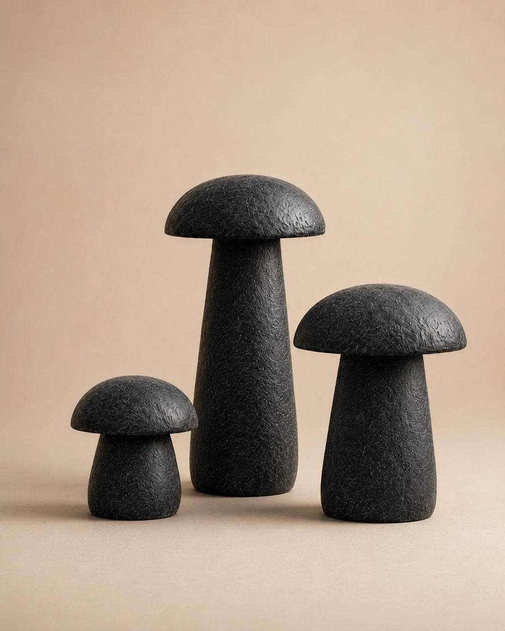 Mushroom Garden Sculpture Set, 3 Piece Outdoor Decor Yard Art, Wabi Sabi Patio Statue