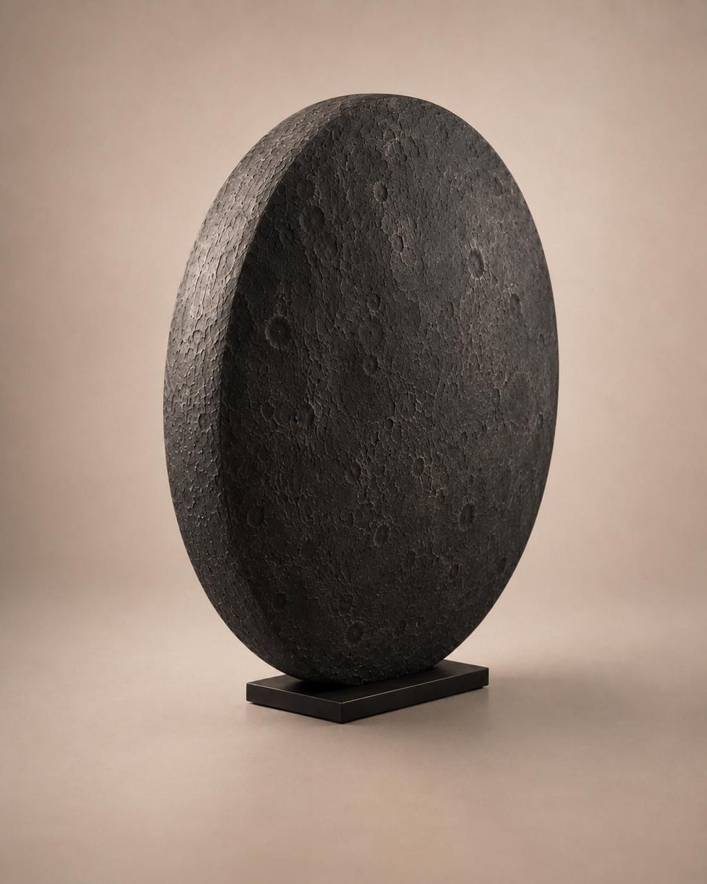 Crescent Moon Sculptural Floor Lamp, Handmade Lunar Light Art Object for Bedroom Decor
