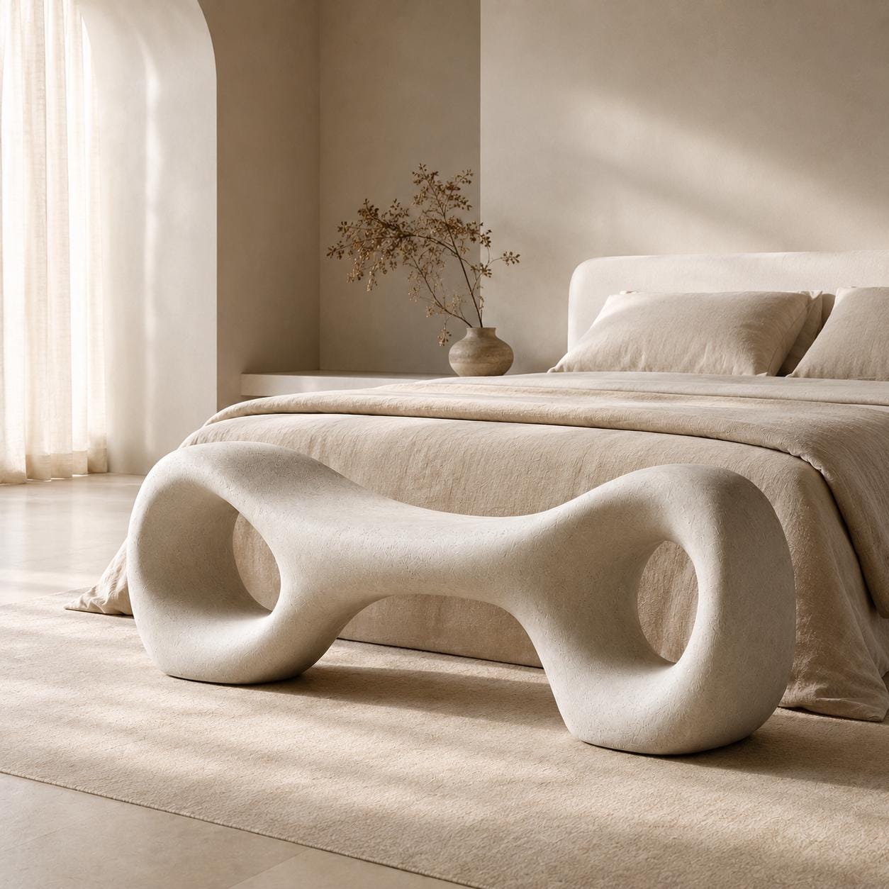Organic Sculptural Minimalist Bench