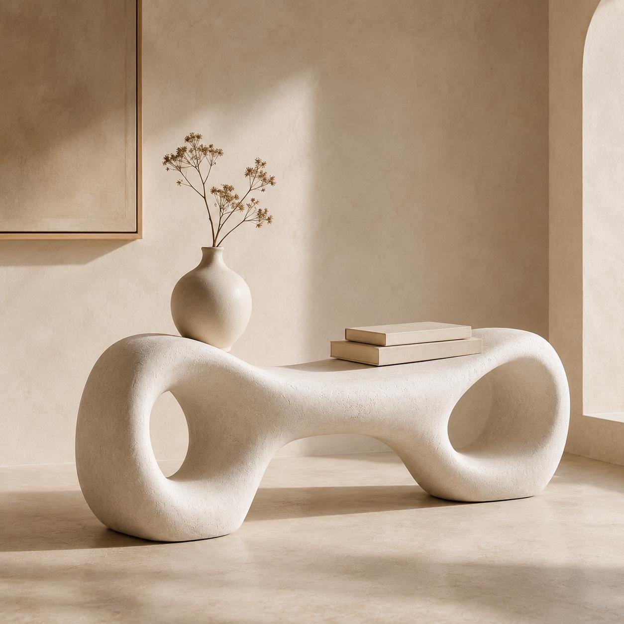 Organic Sculptural Minimalist Bench
