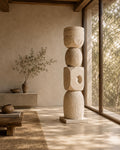 Large Textured Plaster Totem Sculpture No.202