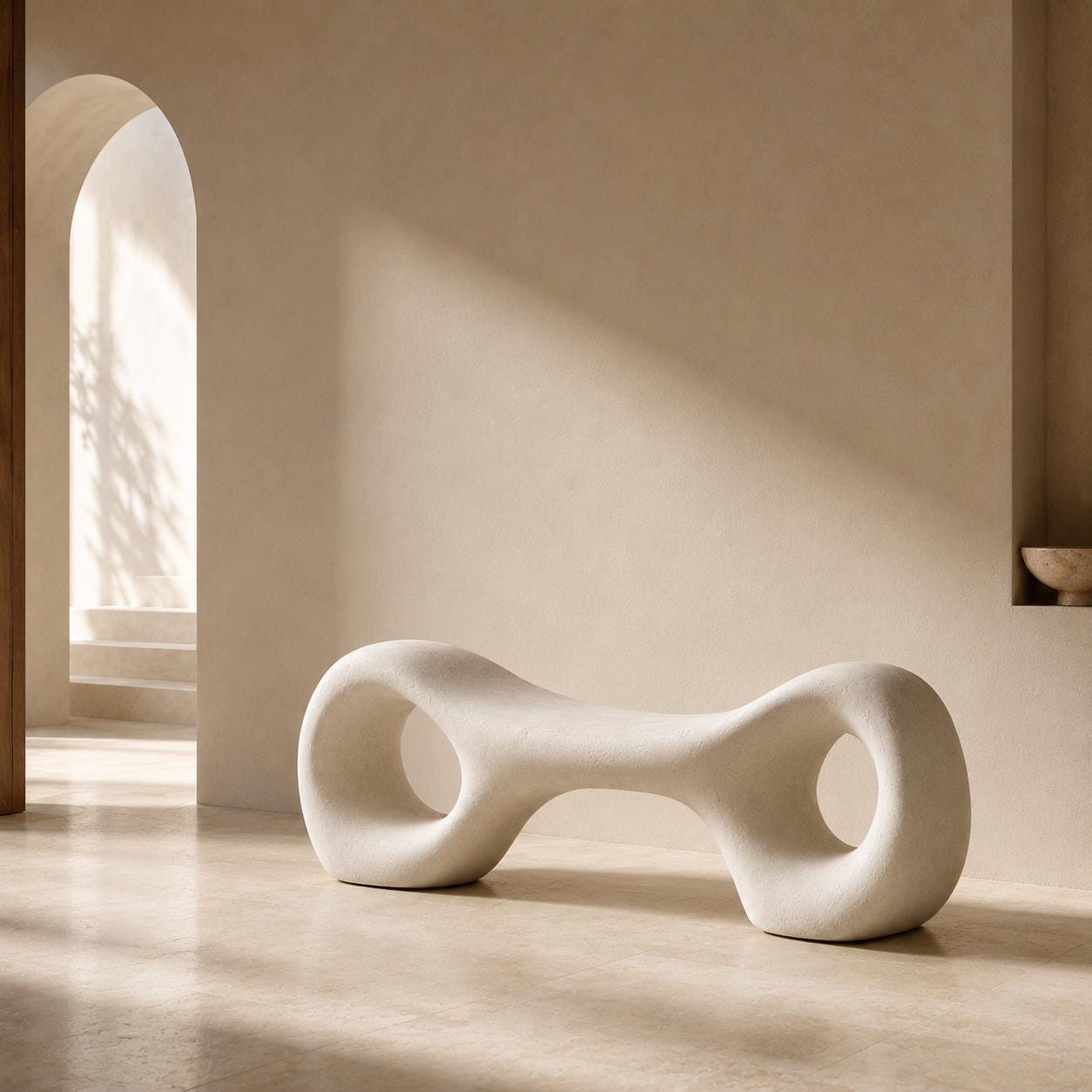 Organic Sculptural Minimalist Bench